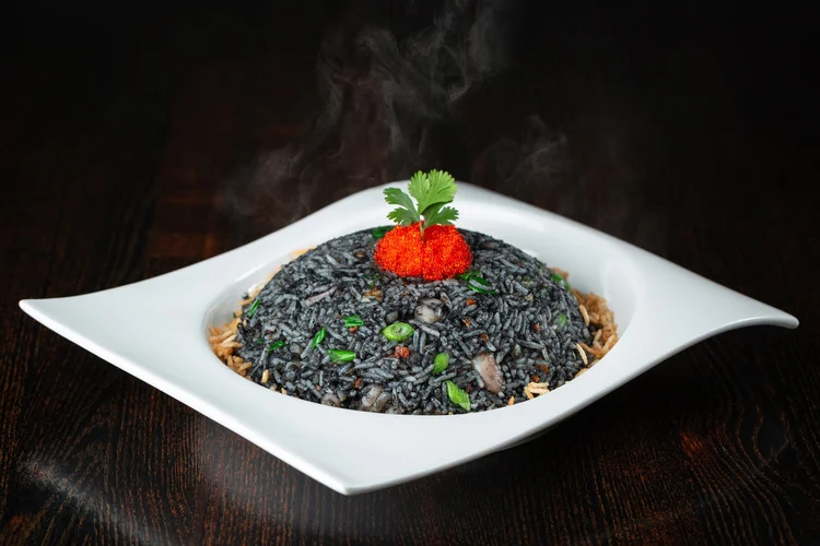 Squid Ink Fried Rice at Le Soleil Clement