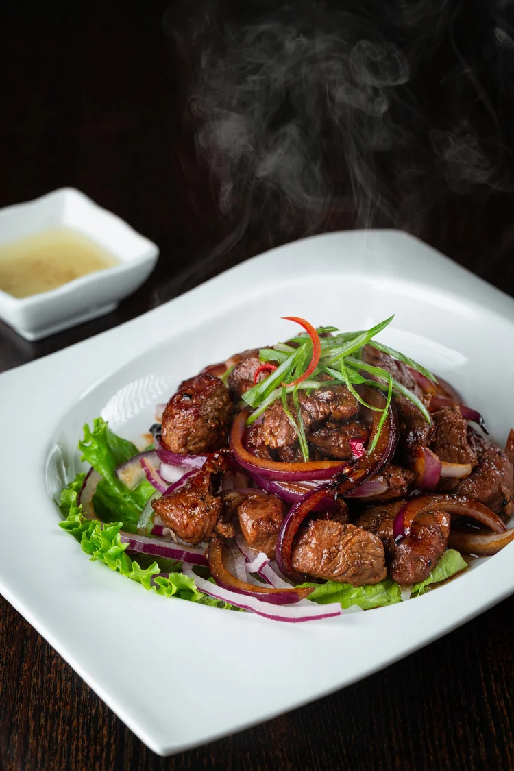 "Luc Lac" Shaken Beef at Le Soleil Clement