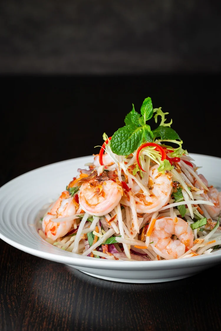 Papaya Salad at Le Soleil Clement