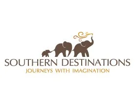 Logo for Southern Destinations featuring three elephants and the text "Southern Destinations" with the tagline "Journeys with Imagination."