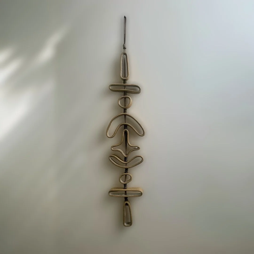 ⚡️ FOR SALE ⚡️

The Pendulous Totem? Still unsure of what to call this dangly sculpture but I sure do love making these. 

Wherever she fits, she sits. This whimsical piece can lay flat against a wall or hang freely outside for added movement. The st
