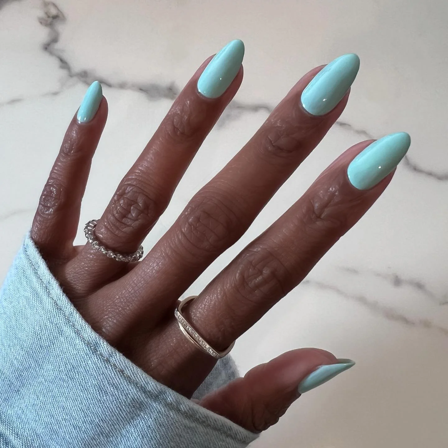 I&rsquo;m finally back with my number two pick from the @oliveandjune Spring/Summer Quick Dry collection! This is JUKEBOX, a bright pastel turquoise. Apparently &ldquo;Millennial Mint&rdquo; is making a comeback this season. So, Jukebox is right on t