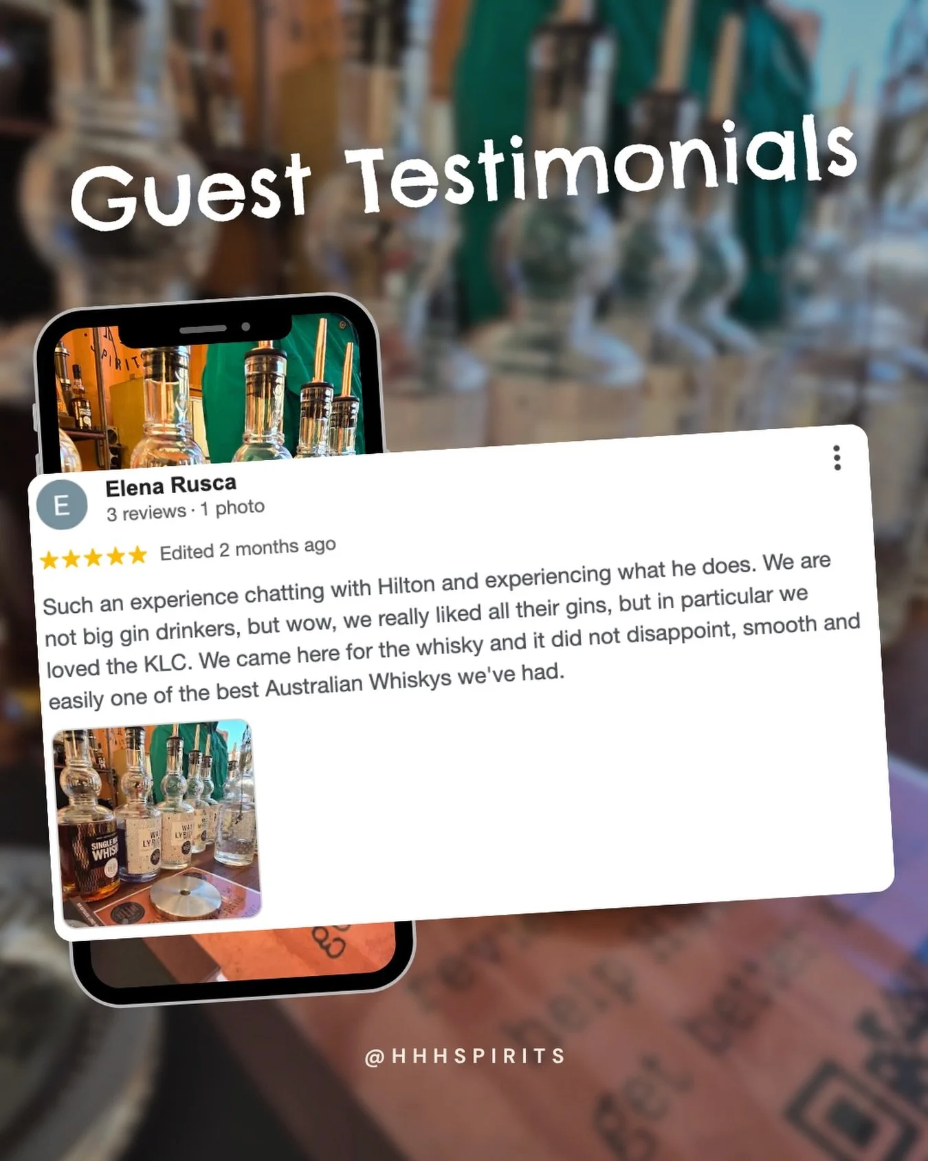 A lot goes into what we make, so hearing this means a lot. It&rsquo;s the people who come through HHH that make it what it is. Thank you.

#hhhspirits  #gindistillery #perthgin #perthhills #australianwhisky