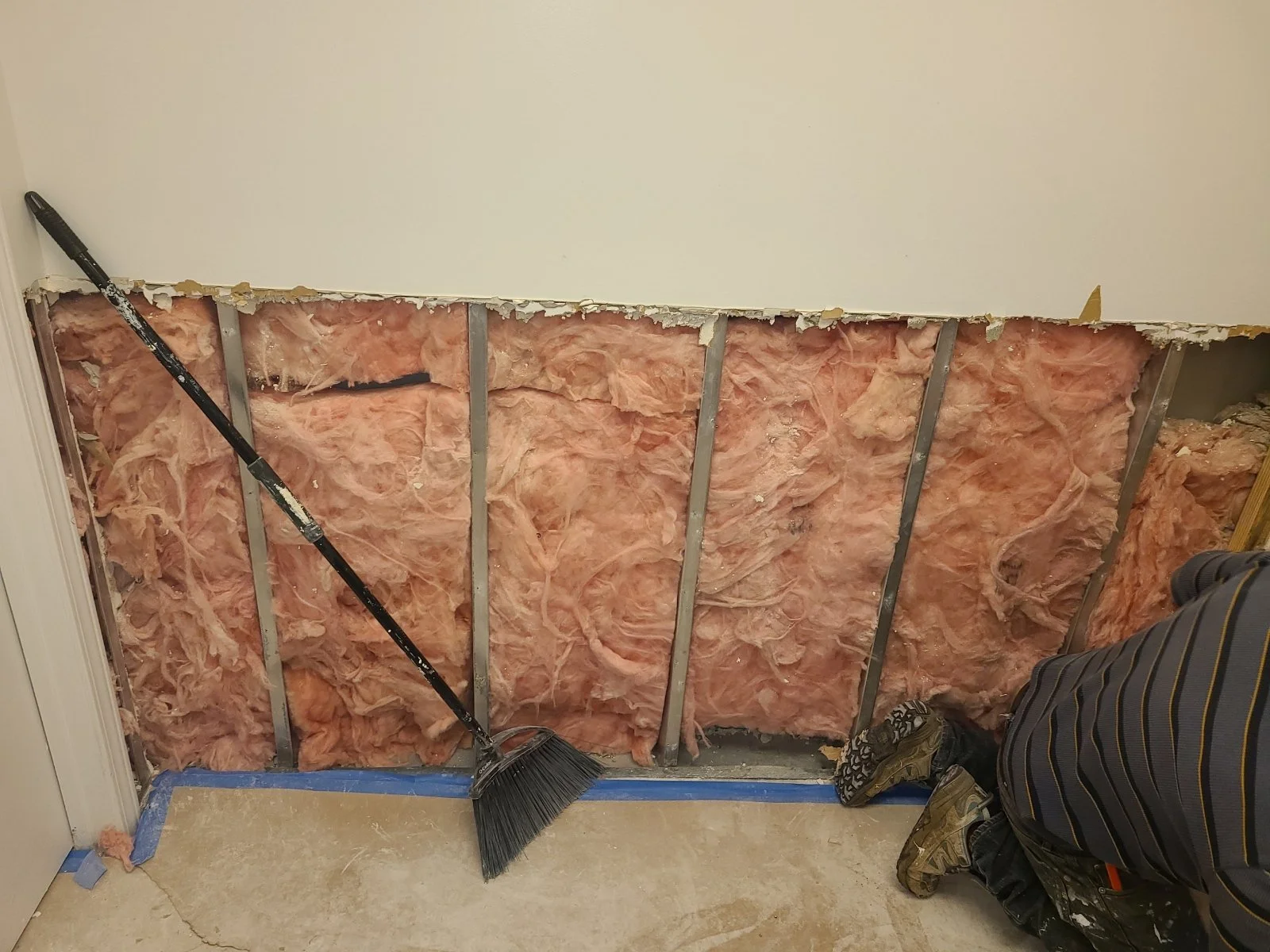 Interior demolition of a bathroom in Nashville TN.