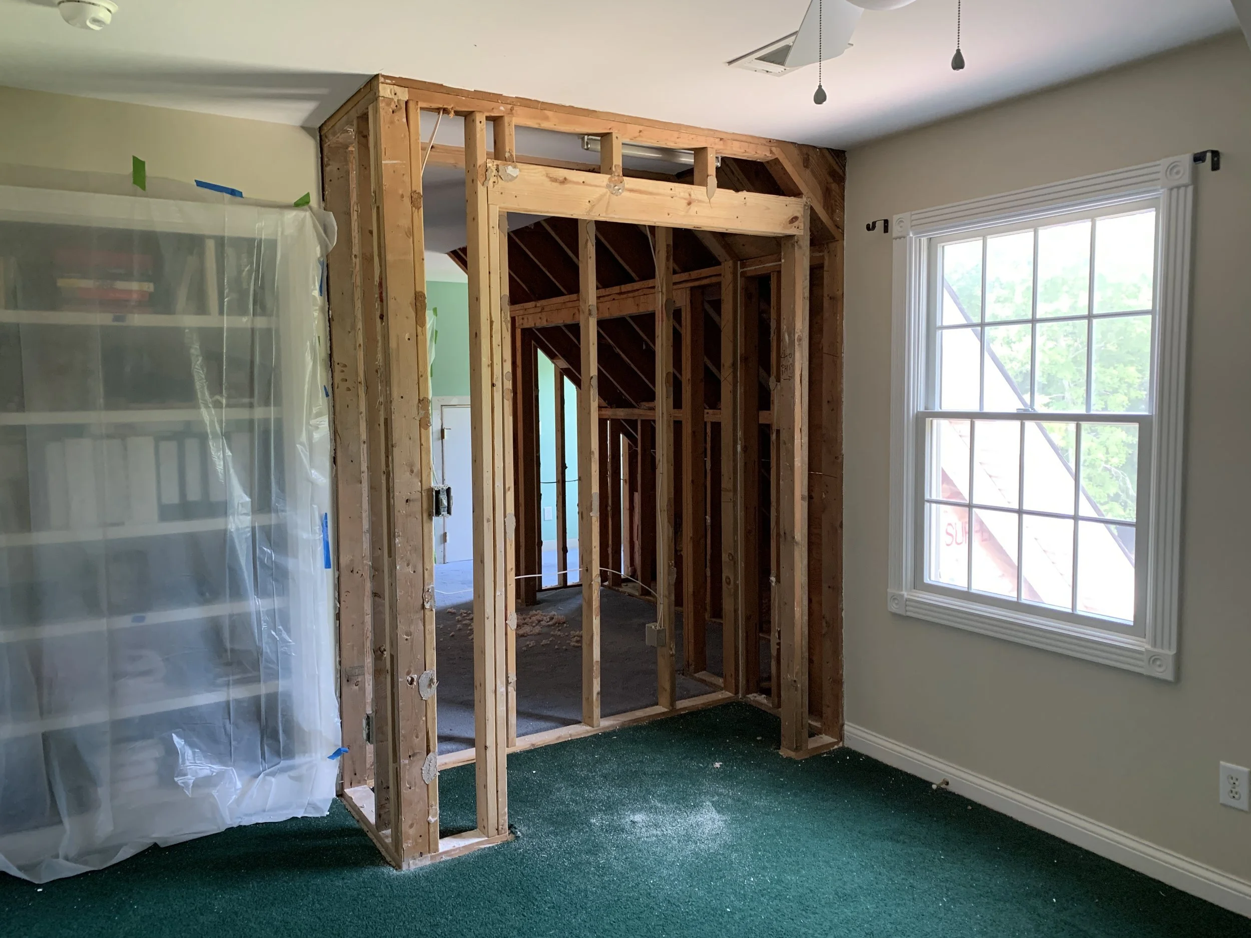 This was one closet that we took all the drywall out.