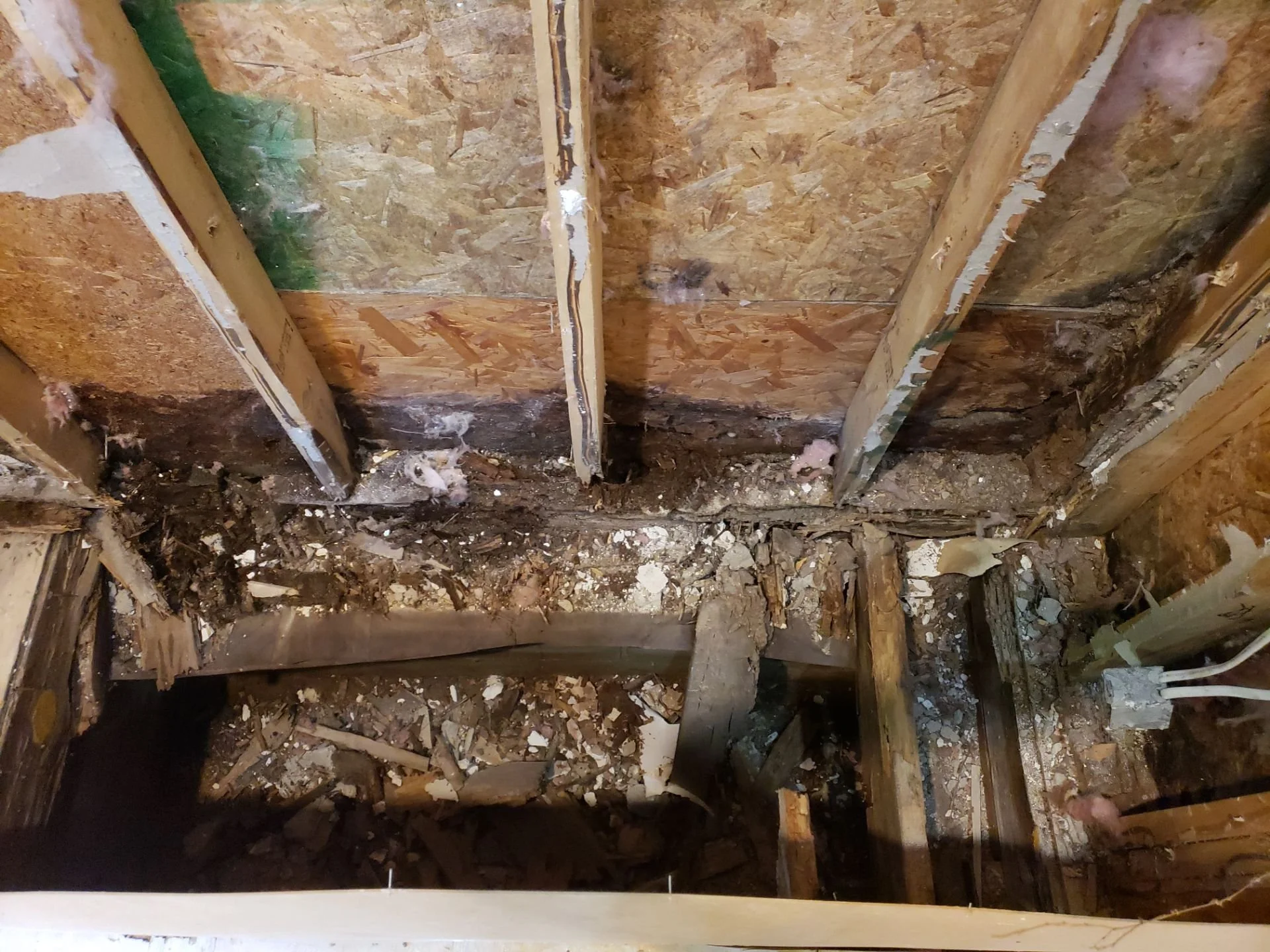 Interior demolition due to water damage in a Nashville home