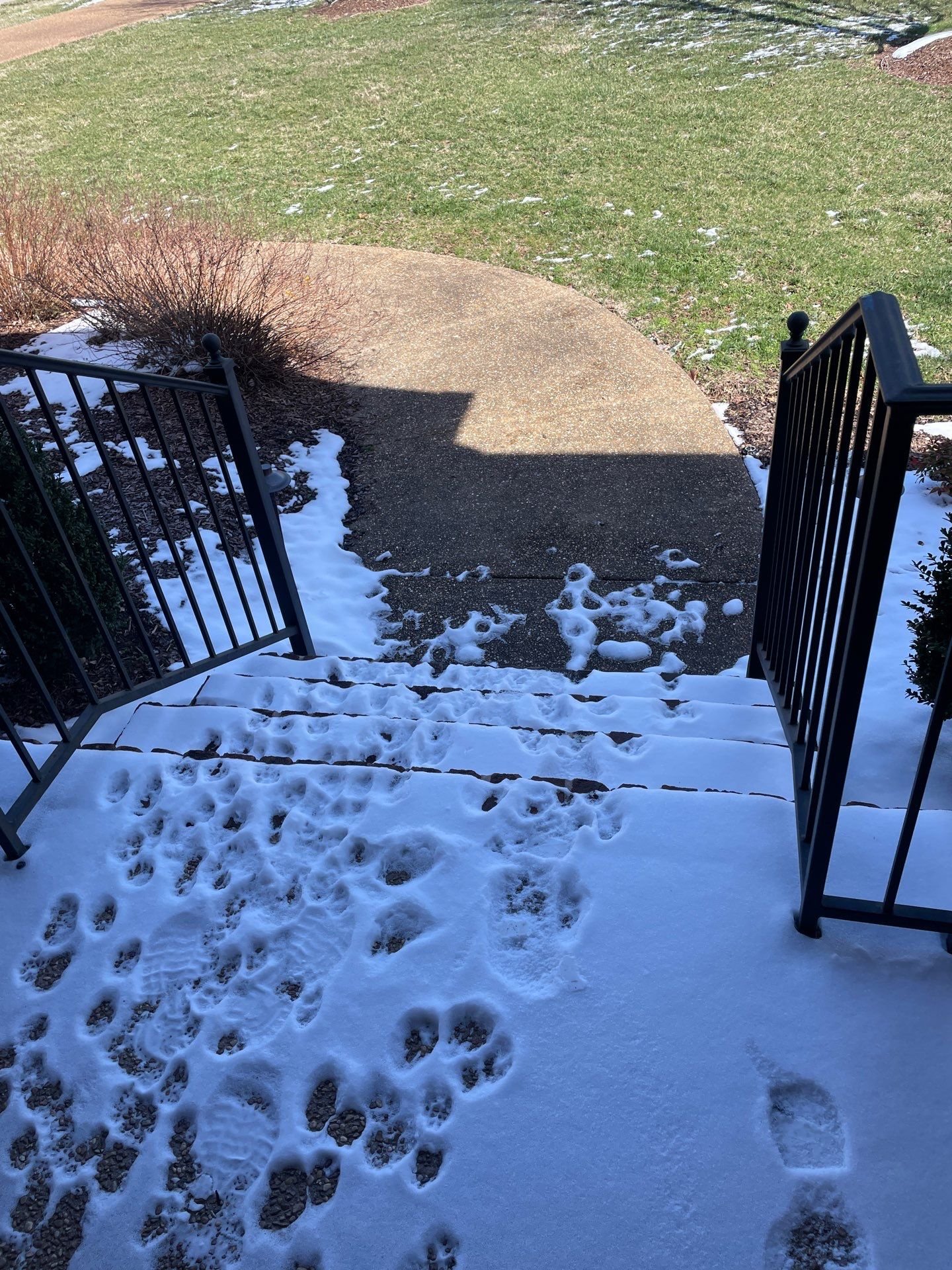 Snow on a Brentwood deck