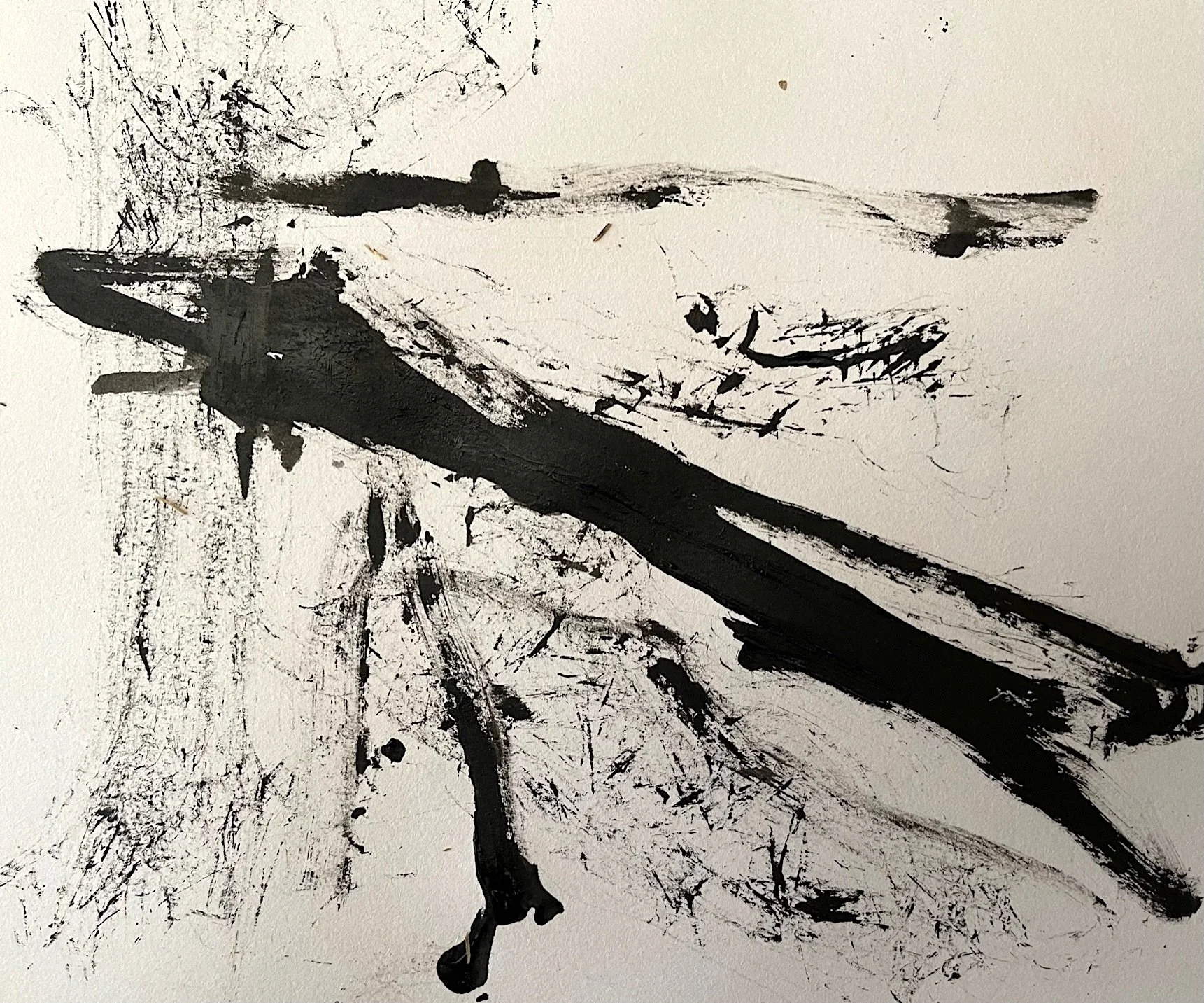 Boggy Road, charcoal on paper