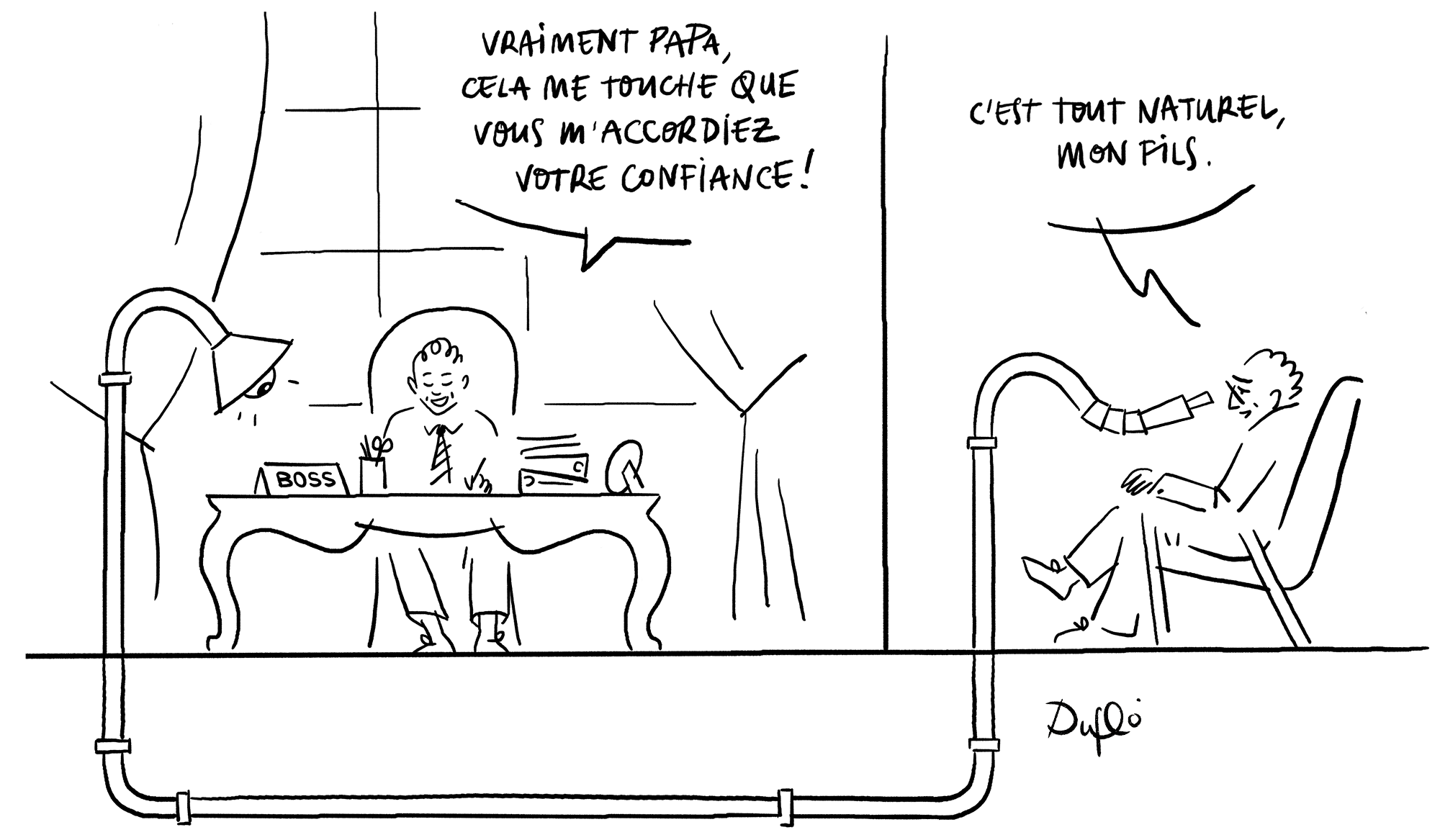 Un chef d'entreprise remercie son père pour sa confiance