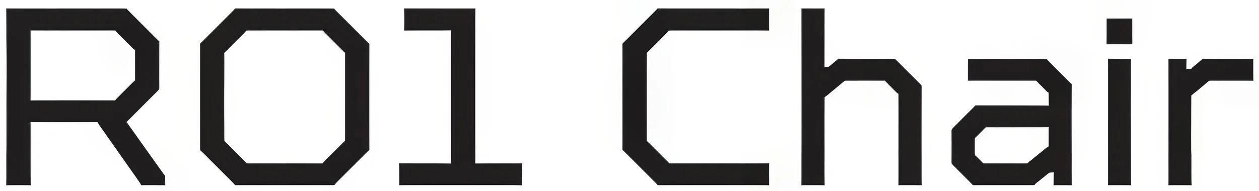 Text that says, 'ROI Chart' in black, stylized, geometric font on a white background.