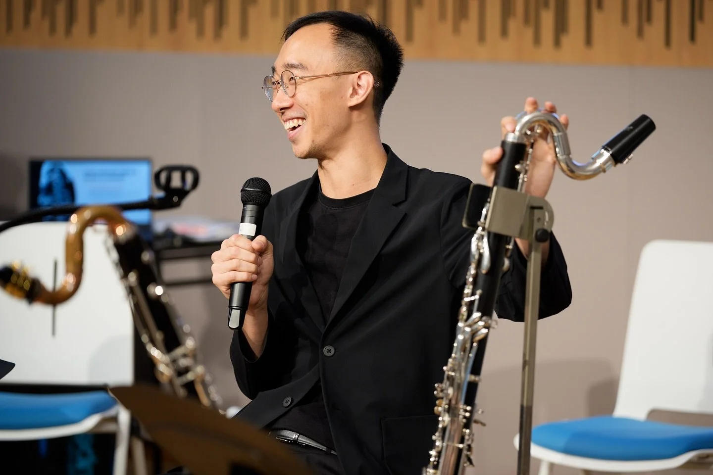 #throwback to Singapore Bass Clarinet Day 2025, organized by Sean and supported by Yamaha Music Singapore! It was amazing to see so many avid bass clarinetists in one room. 

I also had the privilege of conducting a nearly 50-strong bass clarinet ens