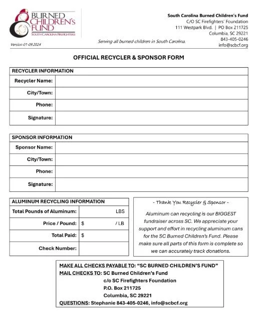 SCBCF Official Recycler Form