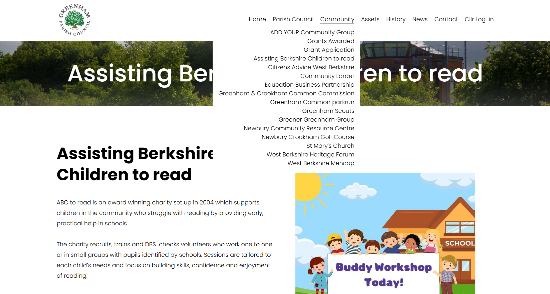 Adding New Community Pages to Greenham’s Website