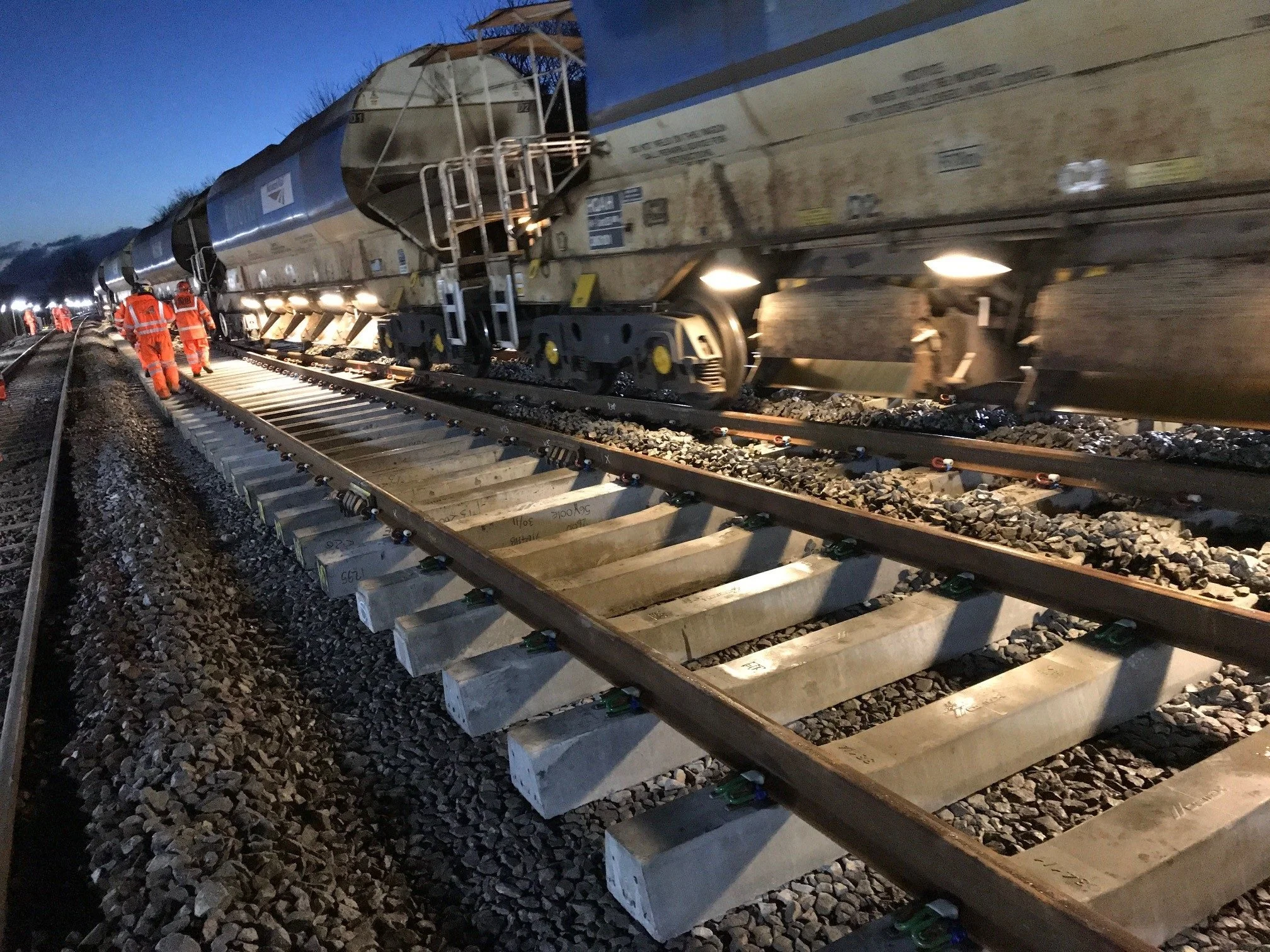 Network Rail are replacing track and upgrade drainage