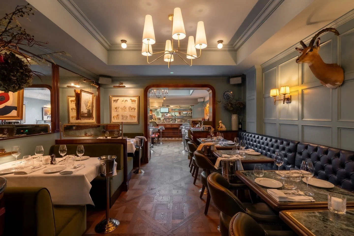 Soft lighting, leather banquettes and a dining room made for lingering over roasts and good wine. ⁠
⁠
Settle in and make it a night to remember.