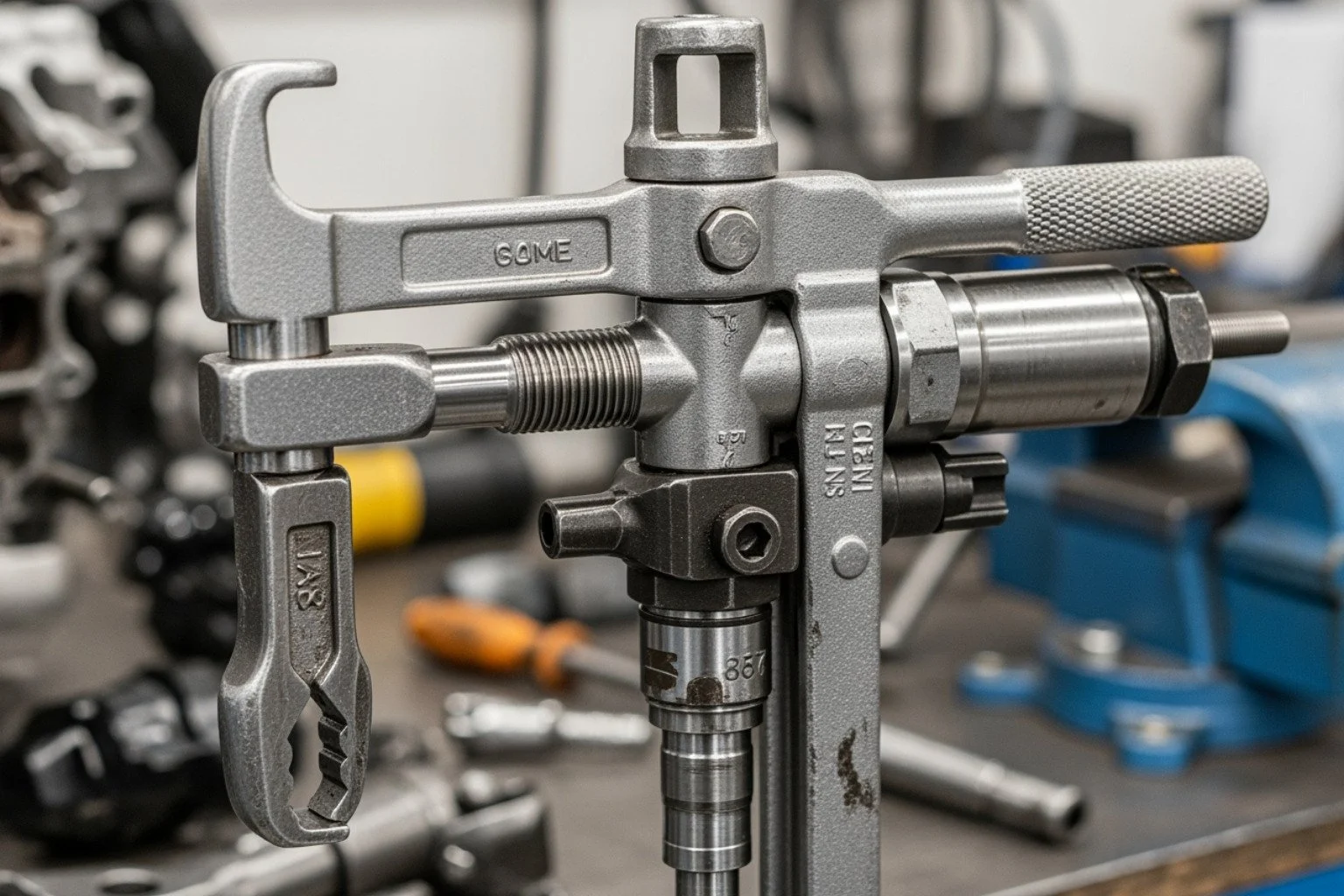 A professional common rail injector puller kit in its case
