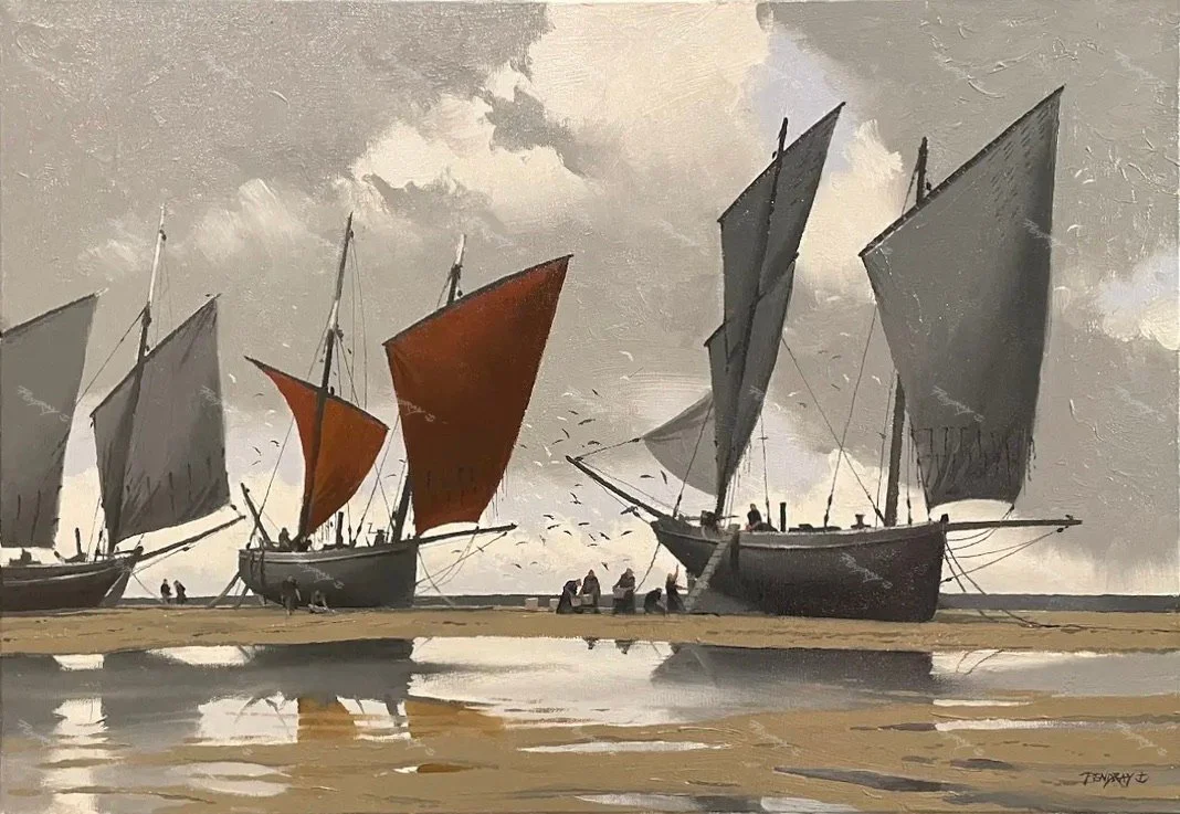 Luggers at Low Tide (Oil 73x50cm)