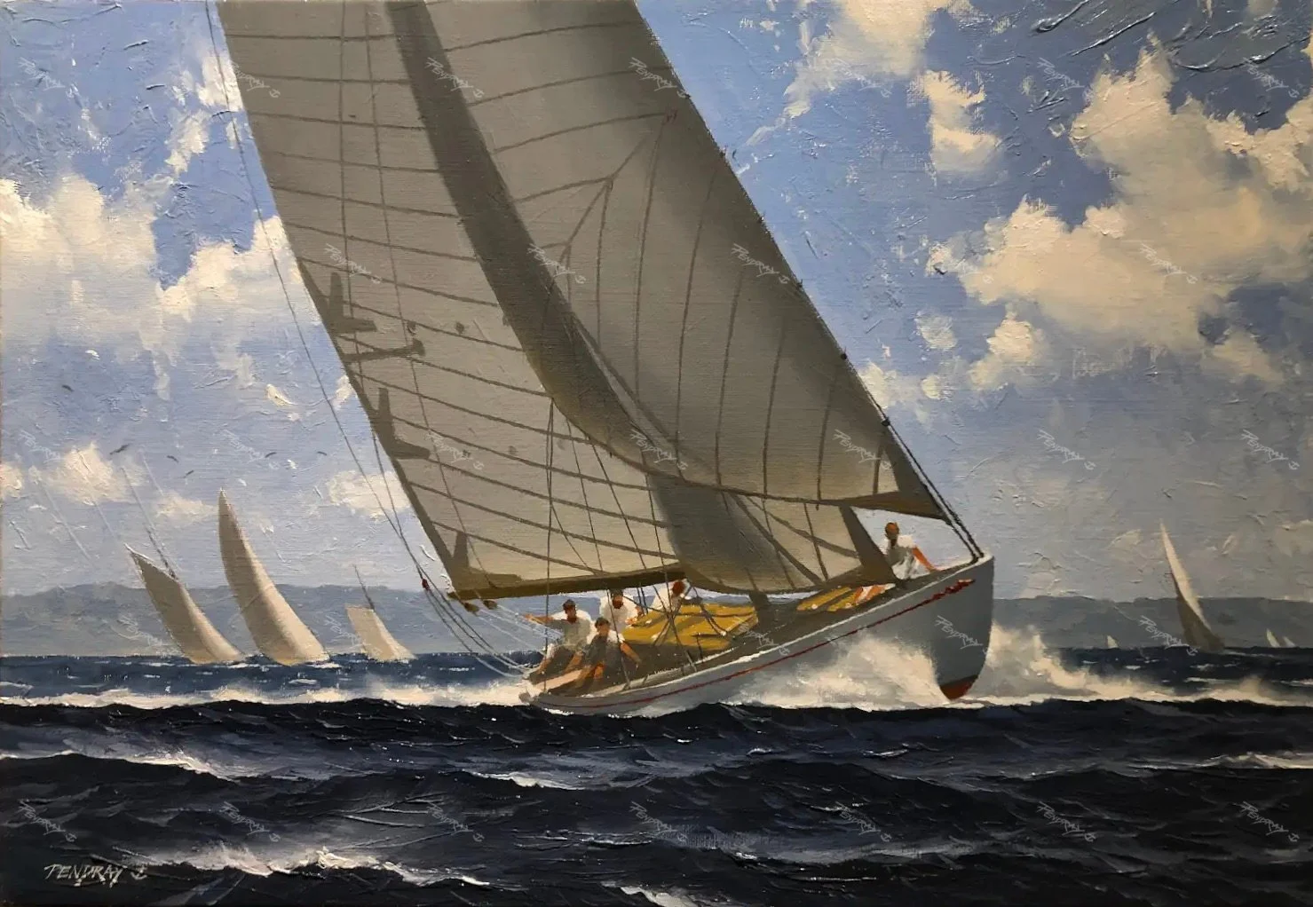 Classic Yacht Racing (Oil 73x50cm)
