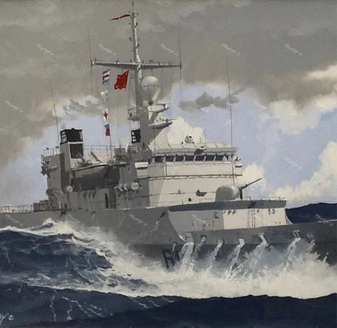 Frigate Hassan II (Gouache 52x34cm)