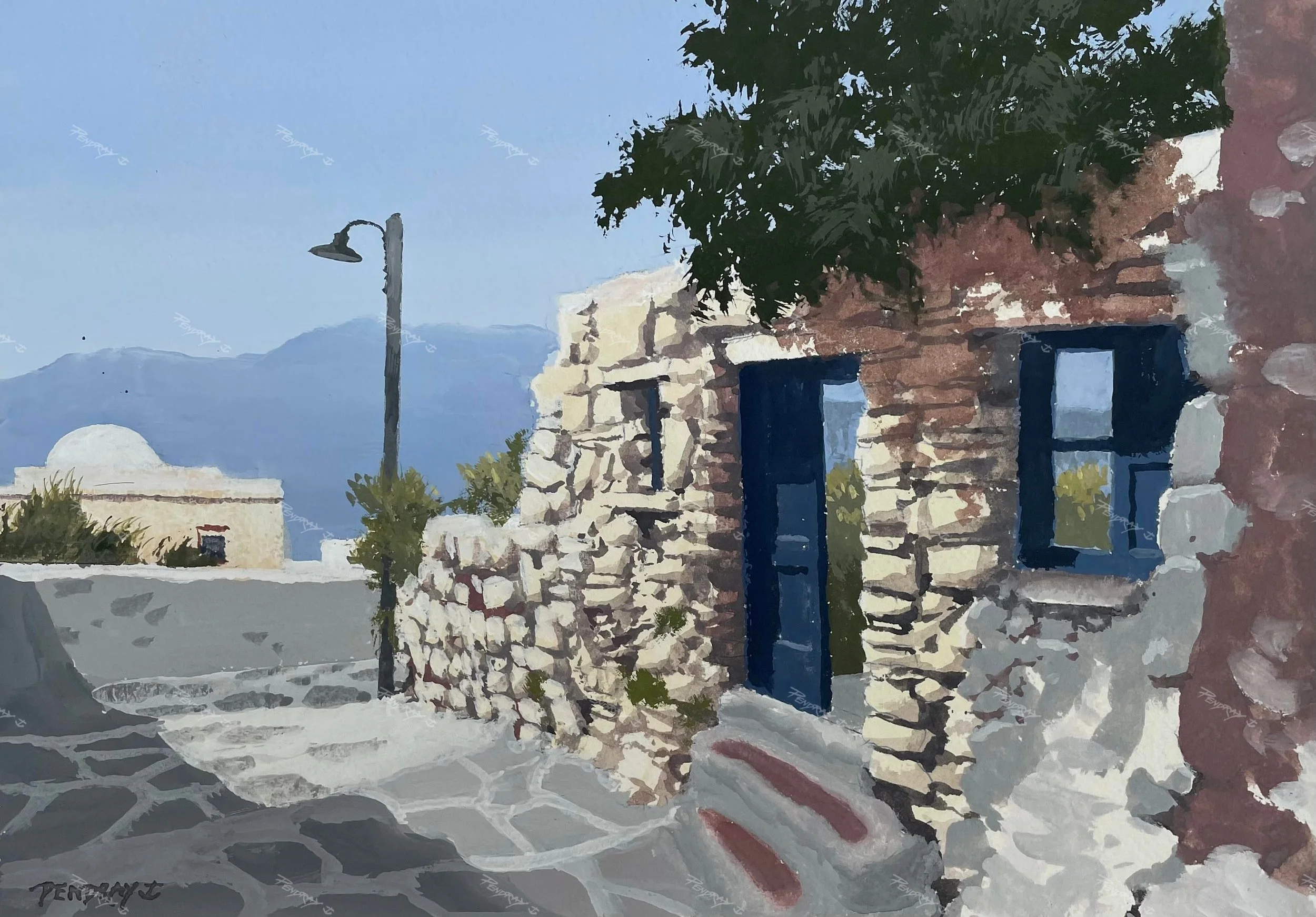Amorgos Ruin (Gouache 29x21cm)