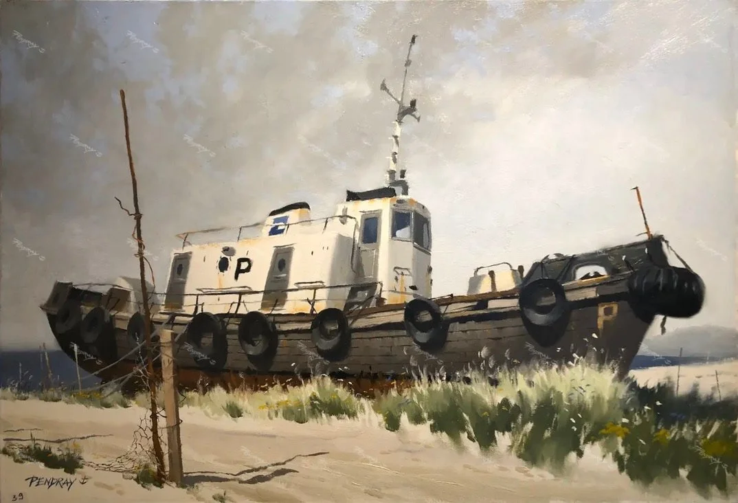 Abandoned Pilot Boat at Montenegro (Oil 73x50cm)