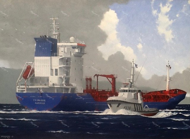 Maito and F S Salome Anti-pollution Operation (Oil 92x65cm)