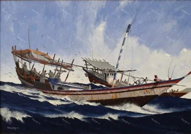 Fishing Dhows Djibouti (Oil 100x65cm)