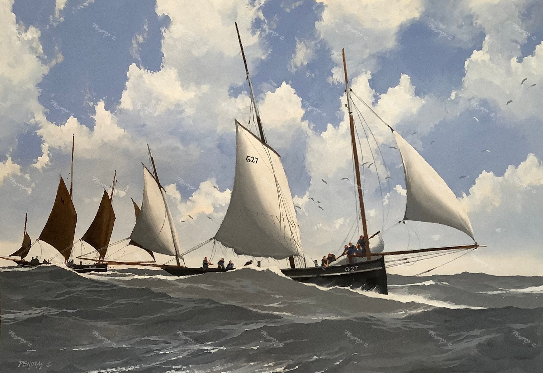 Bisquines in Heavy Weather (Oil 50x35cm)