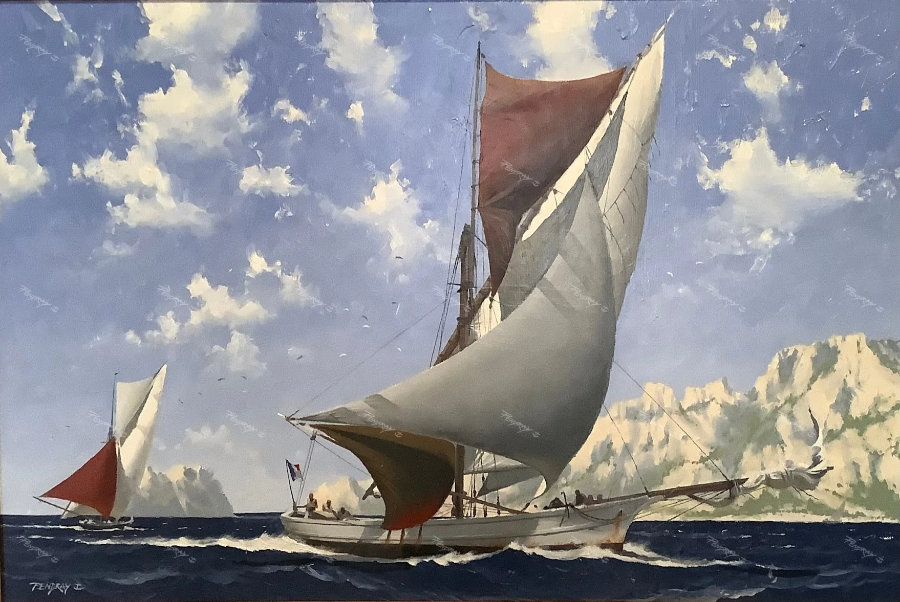 Two Tartanes of Marseille (Oil 81x54cm)