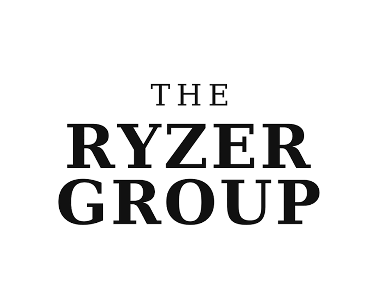 Black and white logo with the text 'The Ryzer Group' in bold uppercase letters