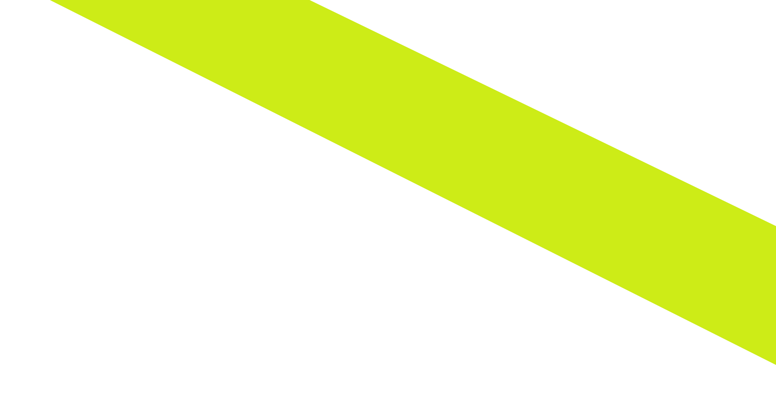 A diagonal lime green stripe on a white background.