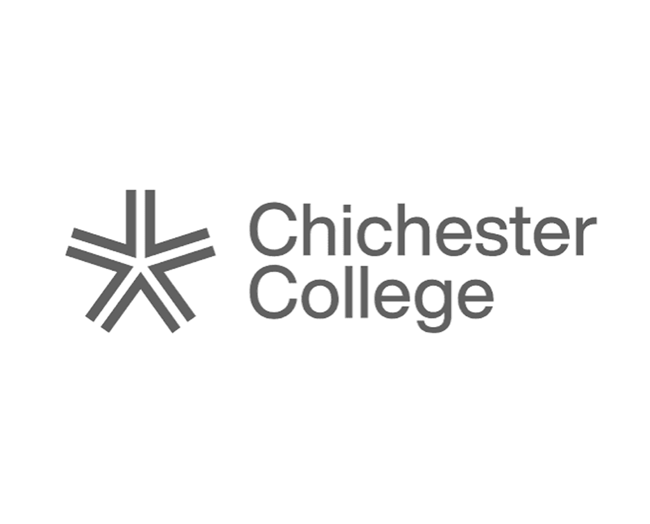 Chichester College logo featuring a geometric star-like icon and the name 'Chichester College' in black text.