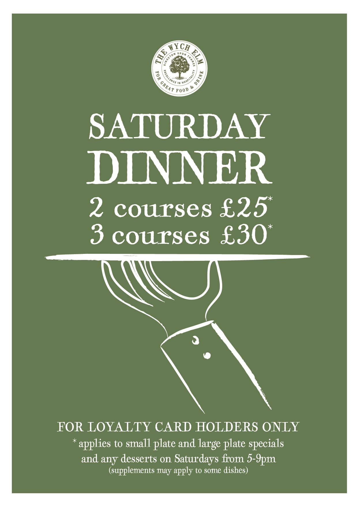 Saturday Dinner offer