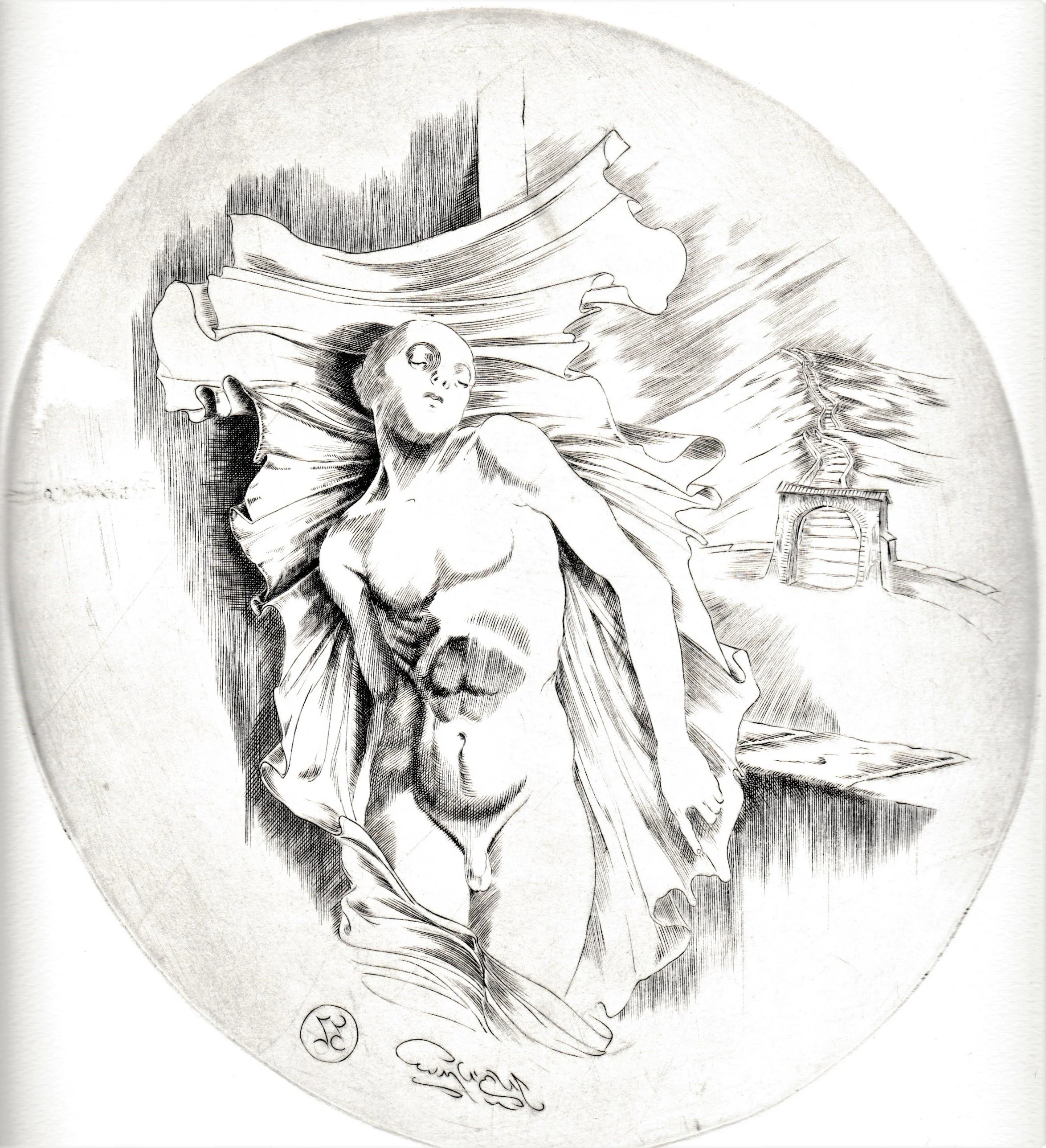 Metanoia-Lazzaro, 1994. Bulino su rame, mm195x220