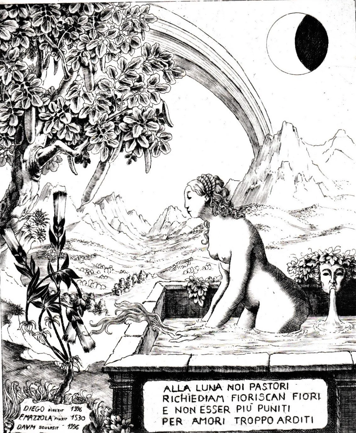 PF 1996. Bulino su rame, mm 109x130