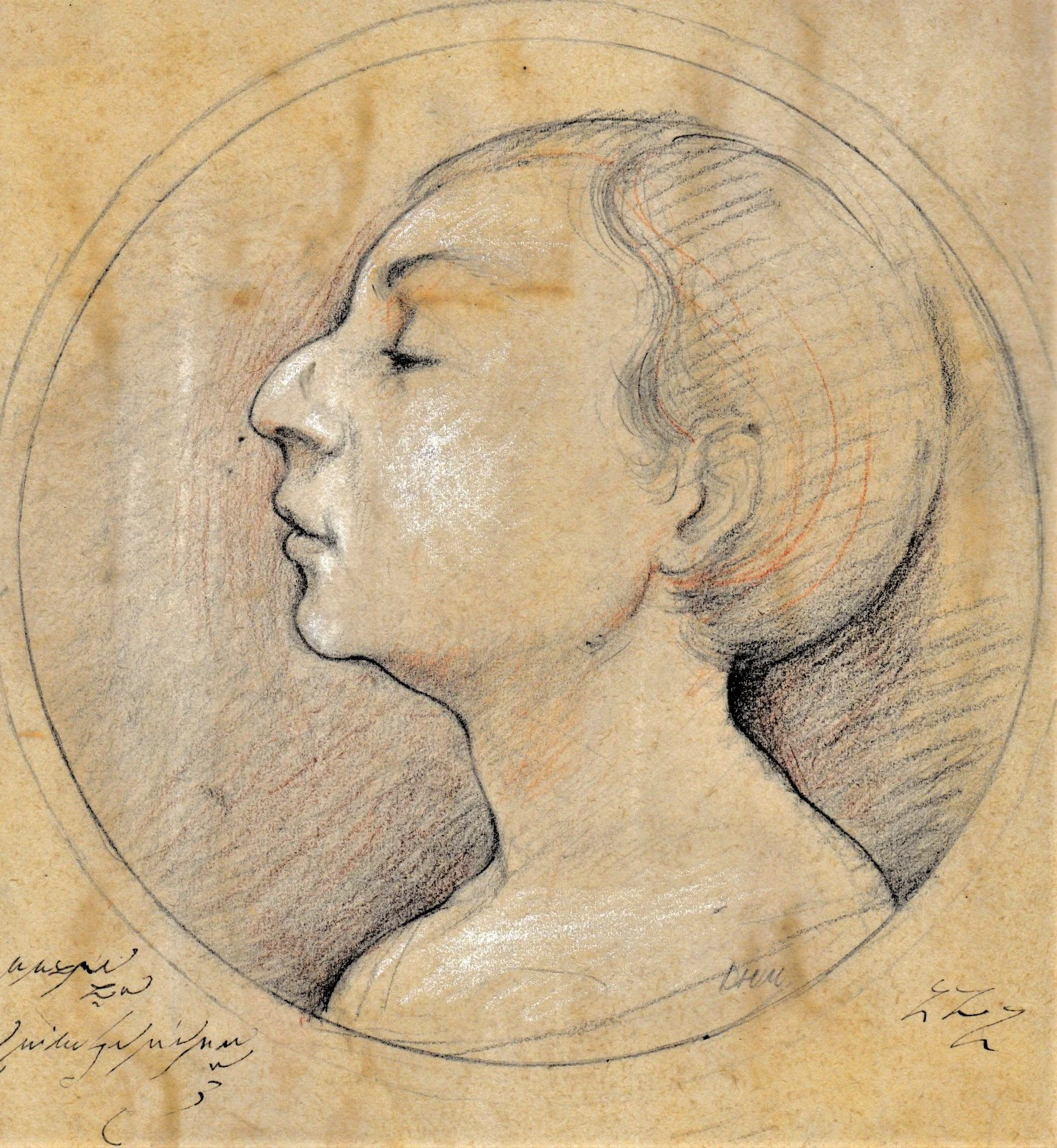 Tondo Arnaldi, 1994. Matita, mm 138