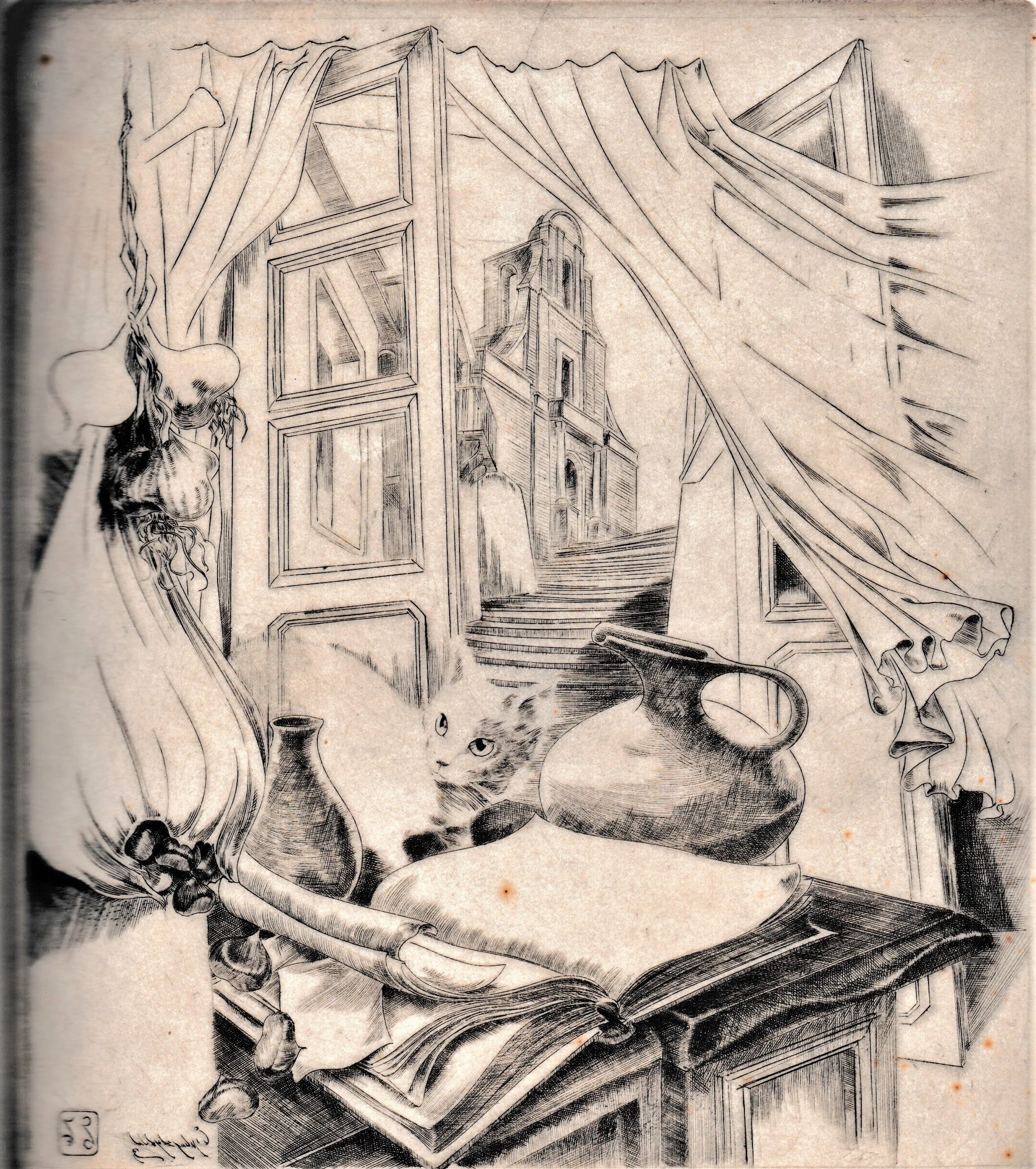 Metanoia-Aria, 1992. Bulino su rame, mm 196x223