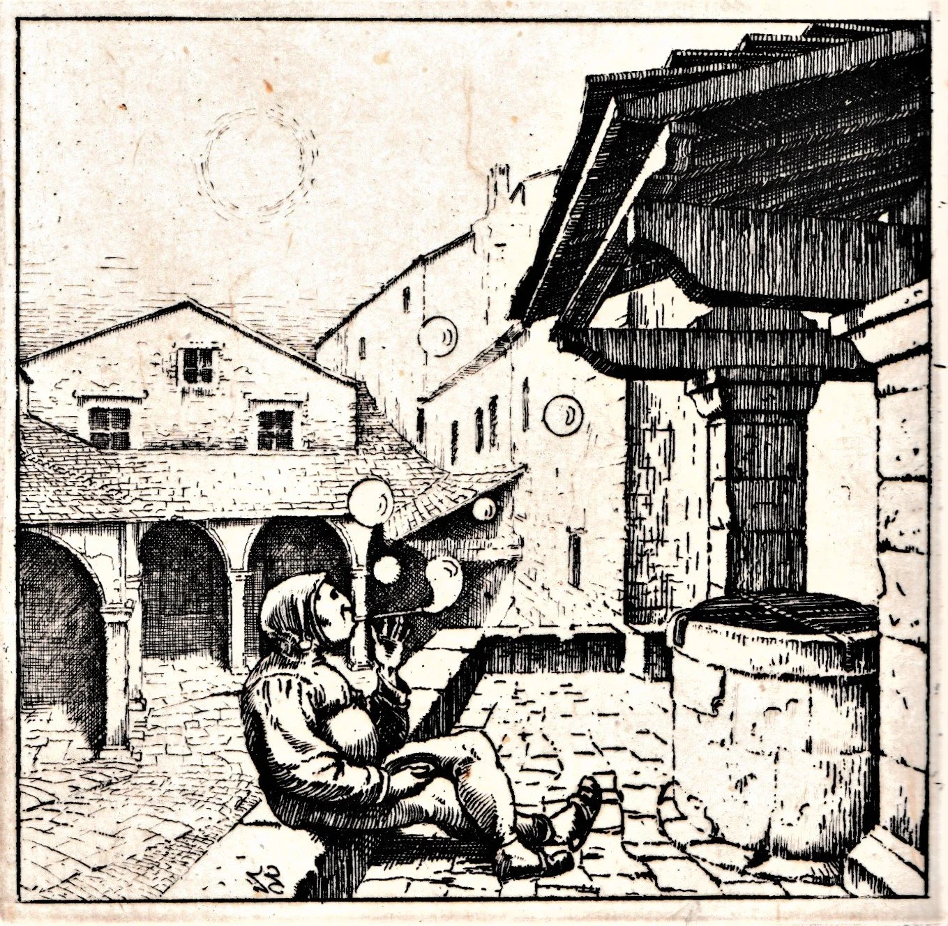 Narrenschiff - Homo Bulla, 2018. Acquaforte-bulino su rame, mm 118x114