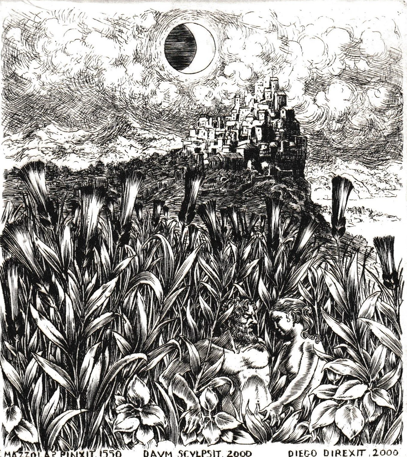 PF 2000. Acquaforte-bulino su rame, mm 120x130