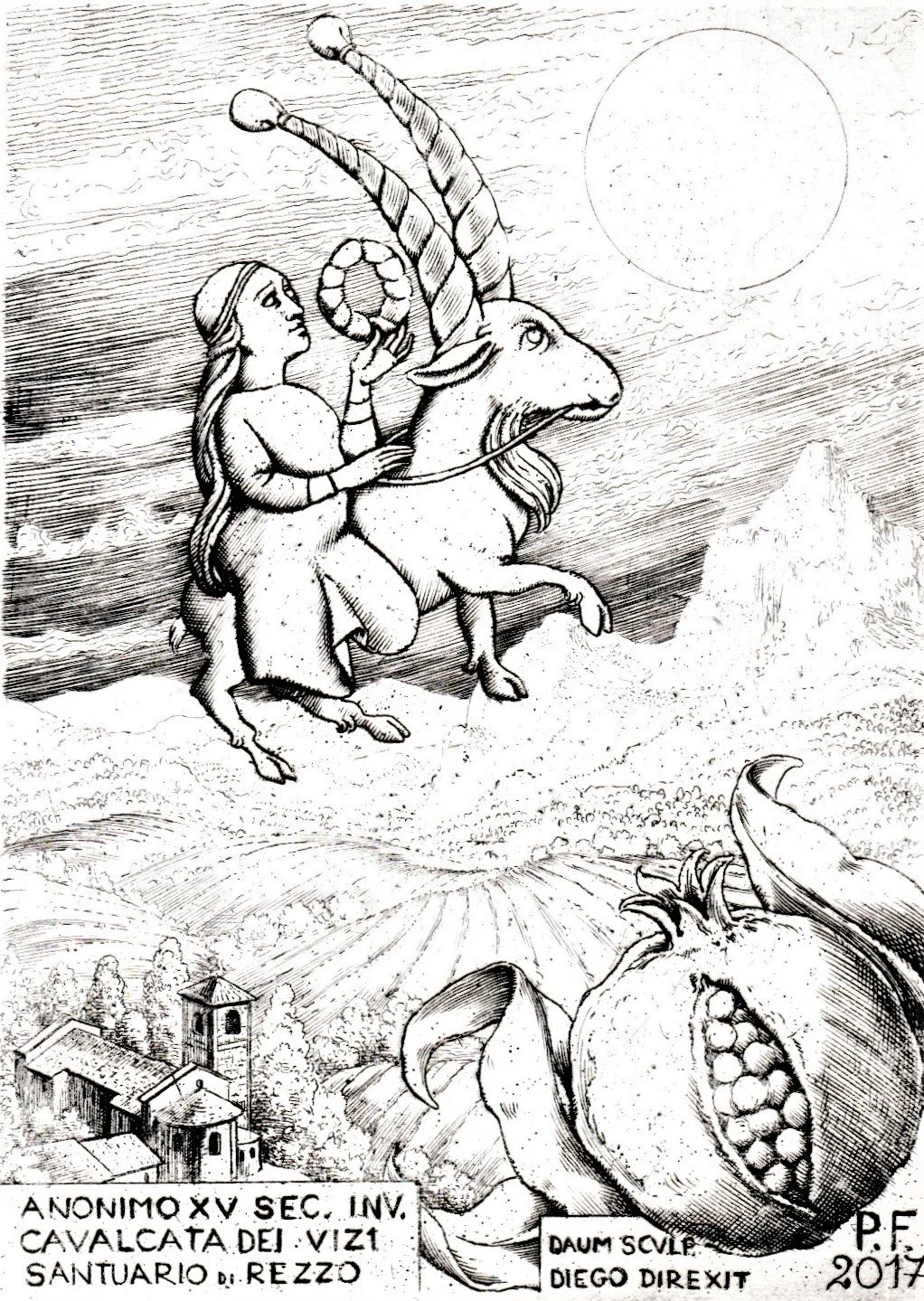 PF 2017. Acquaforte-bulino su rame, mm 92x126