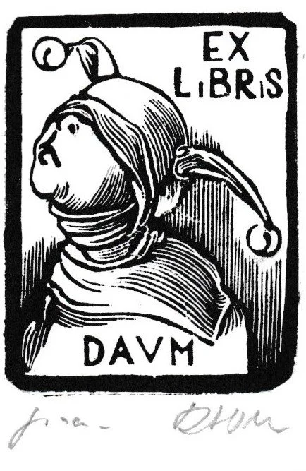 Ex Libris L.Daum, 2015. Xilografia su legno di testa, mm 34x45