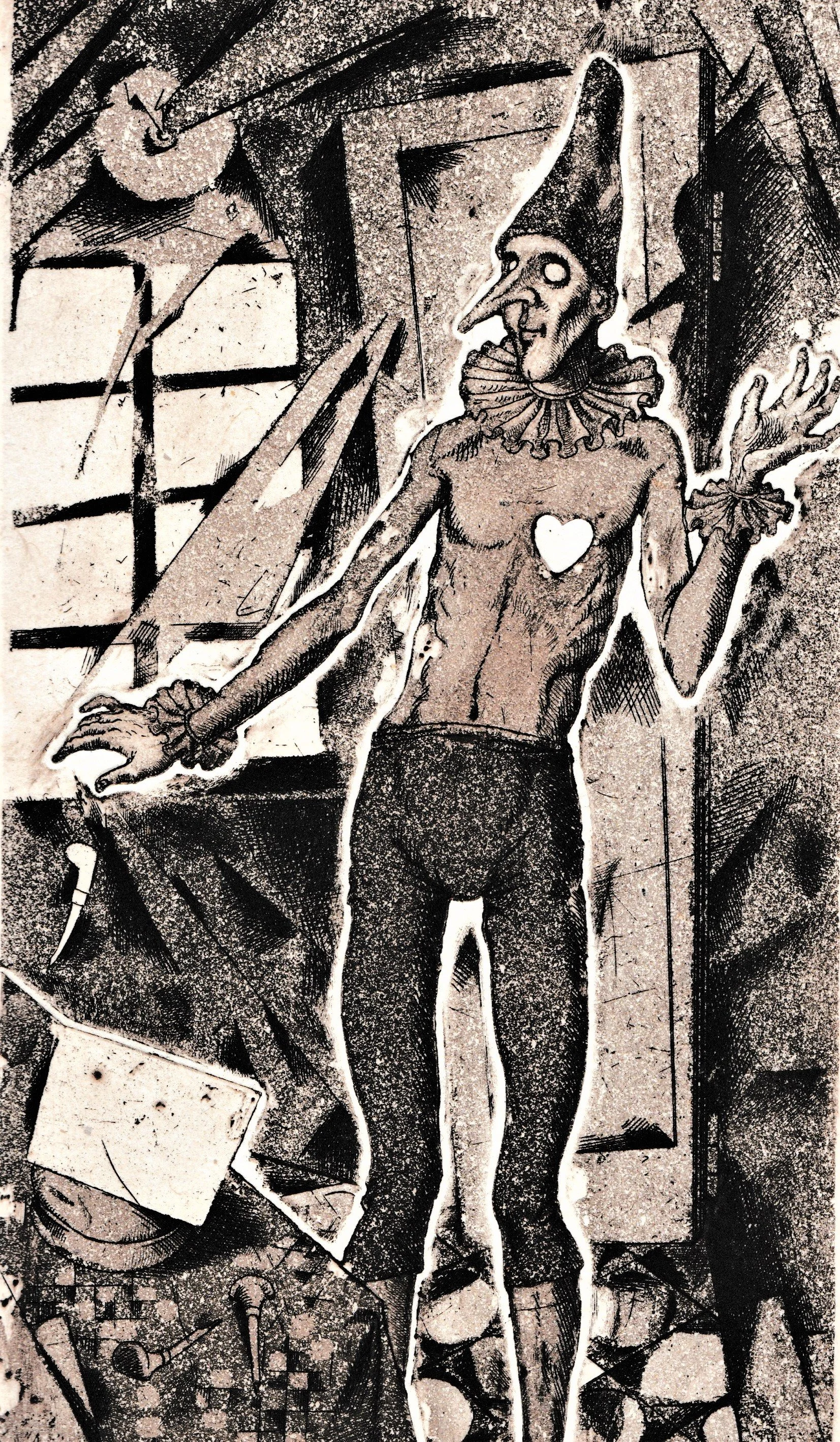 La nuova nave - Prologo con l'artista, 2019. Metal Graphic-acquaforte-acquatinta-bulino su ottone, mm 141x242