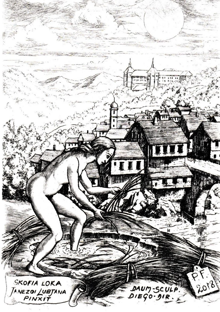 PF 2018. Acquaforte-bulino su rame, mm87x121