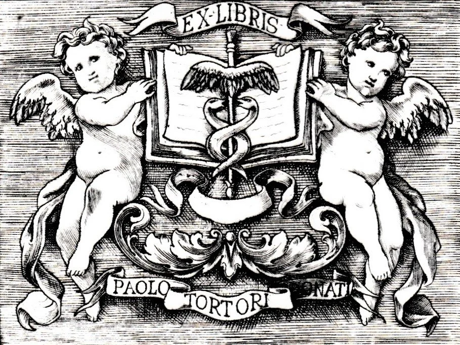 Ex Libris Paolo Tortori Donati, 2011. Bulino su rame, mm 84x67