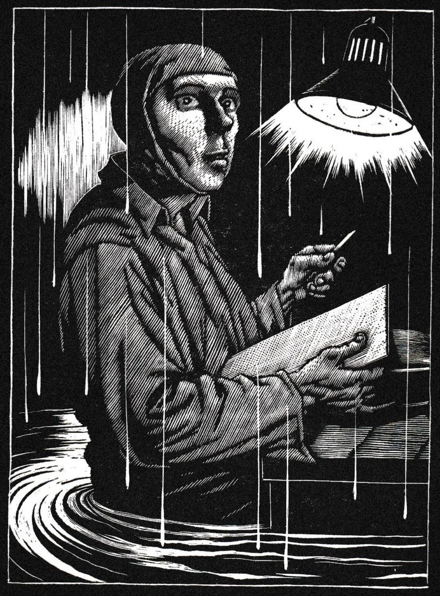 D'apres le Deluge, 2019. Bulino a rilievo su matrice sintetica, mm 80x107