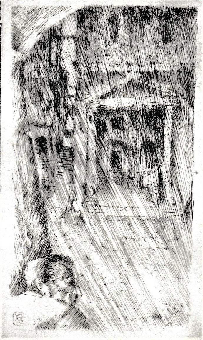 Viandante, 1992. Acquaforte-bulino su zinco, mm 60x100