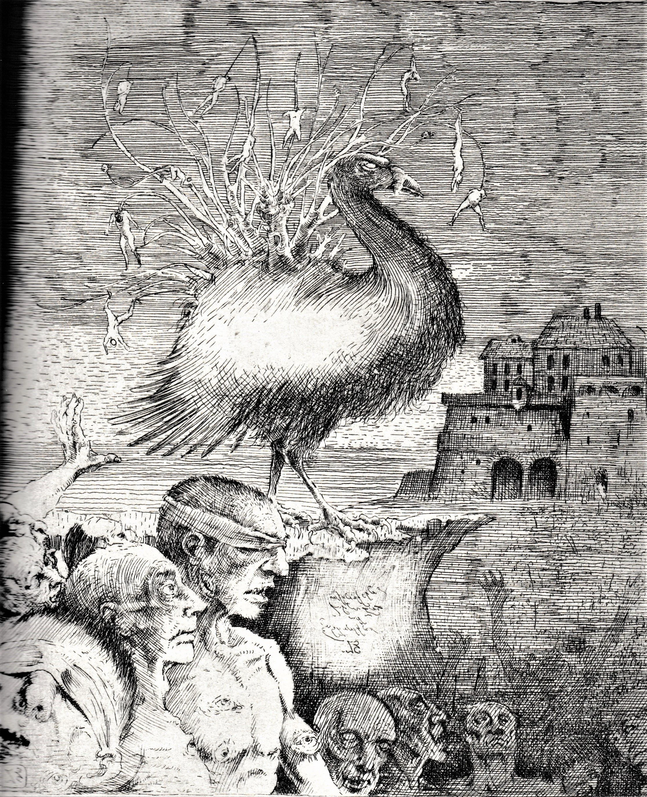 Apocalisse di San Giovanni-Big Turkey, 1994. Acquaforte su zinco, mm 200x237