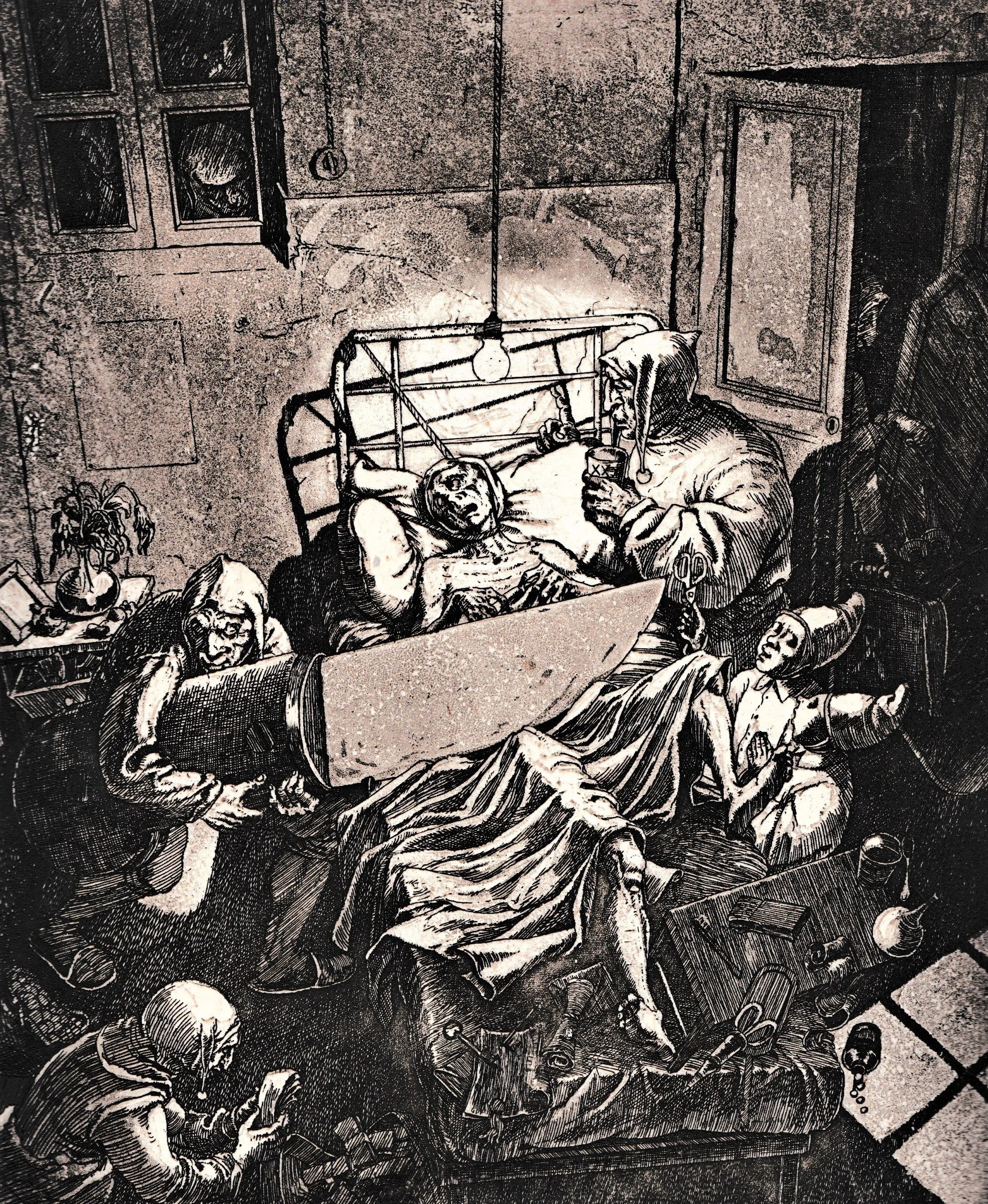 Narrenschiff - cap.38, 2019. Acquaforte-acquatinta-bulino su rame, mm 186x225