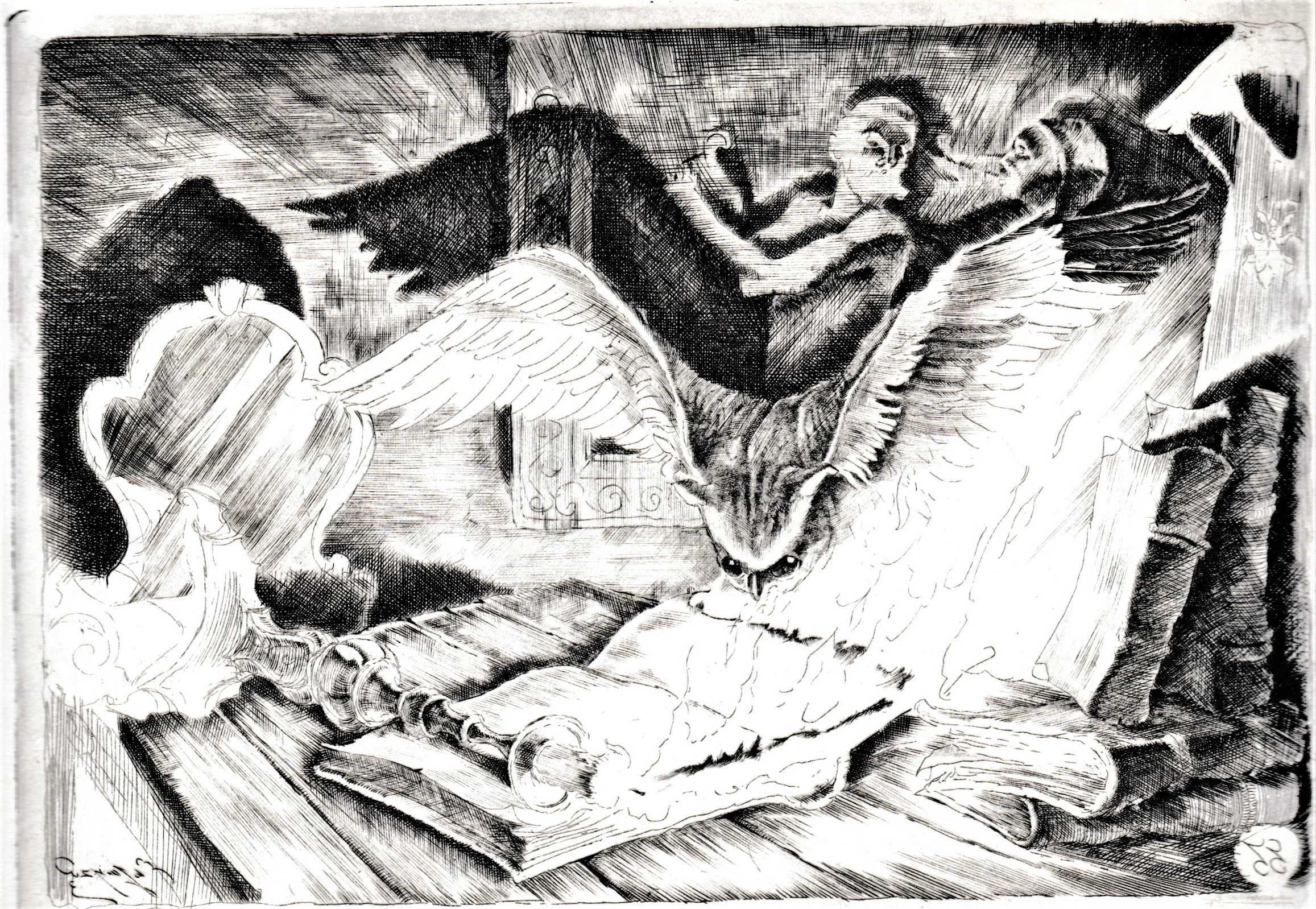 Metanoia-Fuoco, 1993. Acquaforte-bulino su rame, mm 198x138