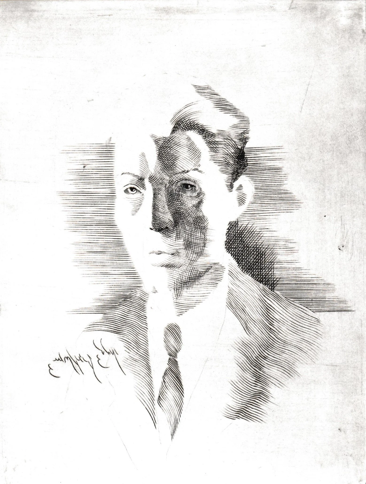 Mio Padre, 1990. Bulino su rame, mm 140x176